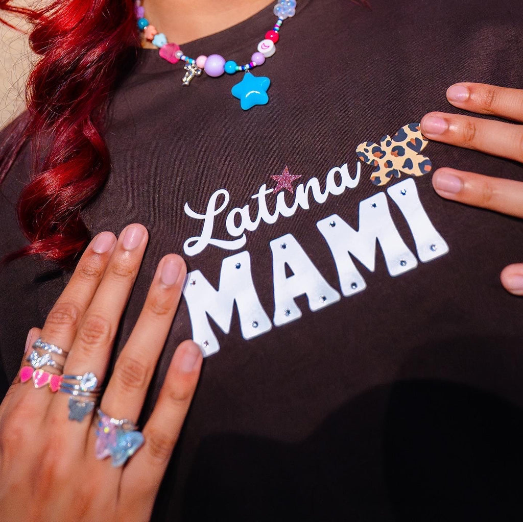 Latina Mami T-Shirt: Leopard Butterfly Graphic Tee