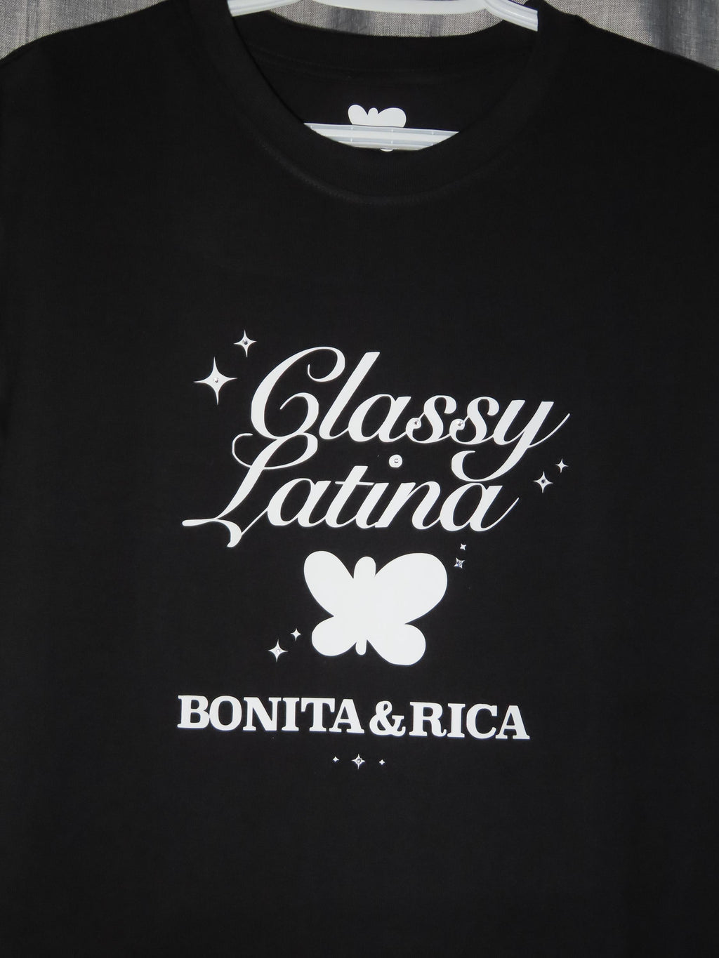Classy Latina "Bonita & Rica" Latina Tee - Handmade Bedazzled Shirt