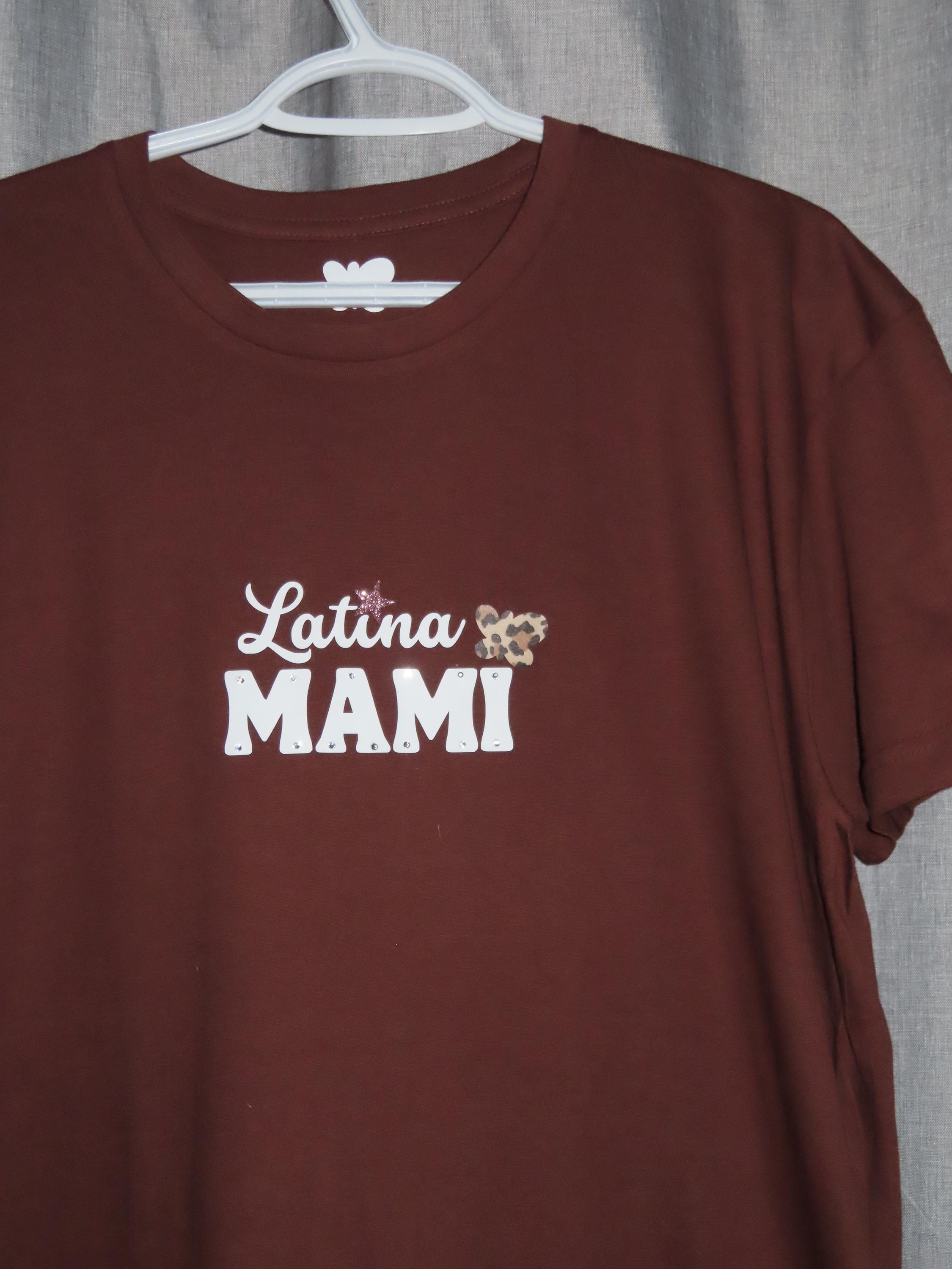 Latina Mami T-Shirt: Leopard Butterfly Graphic Tee