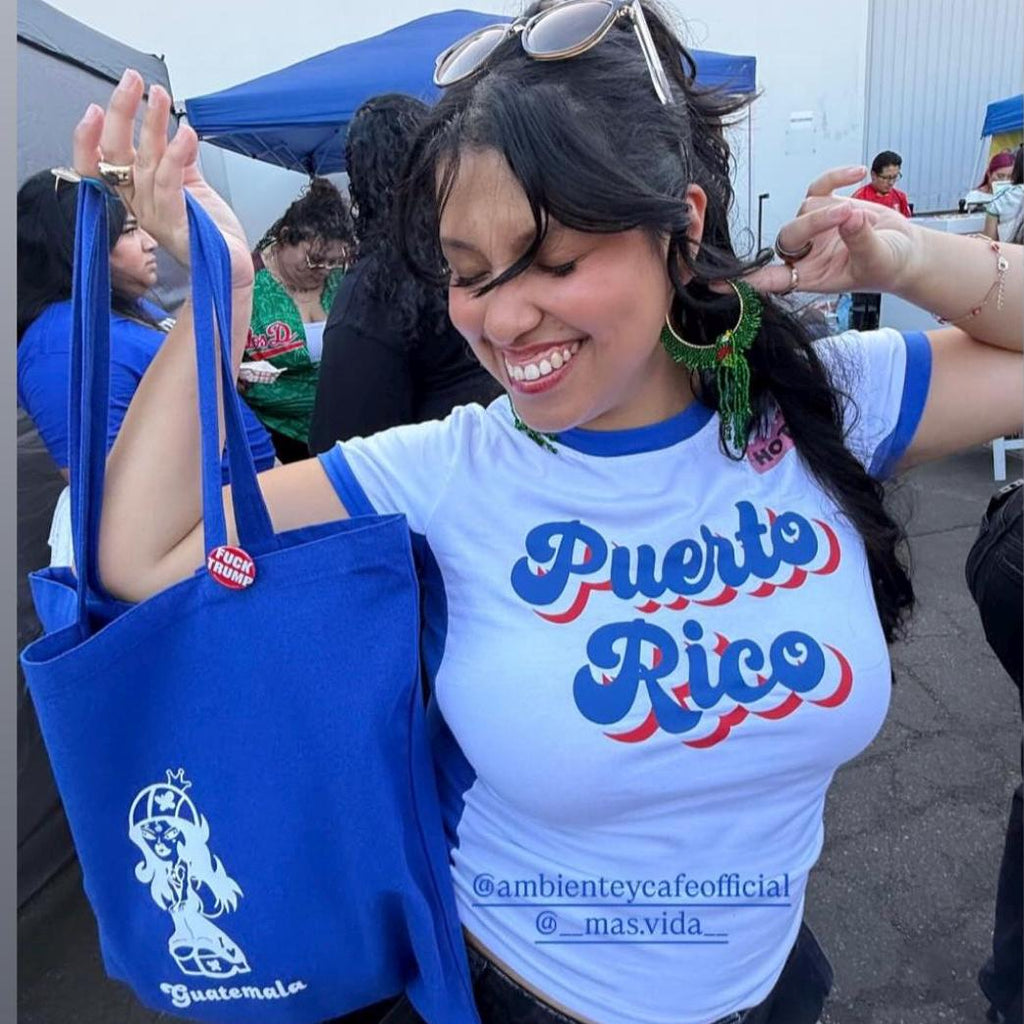Blue Latina Doll Tote Bag – Large & Spacious | Central American Pride